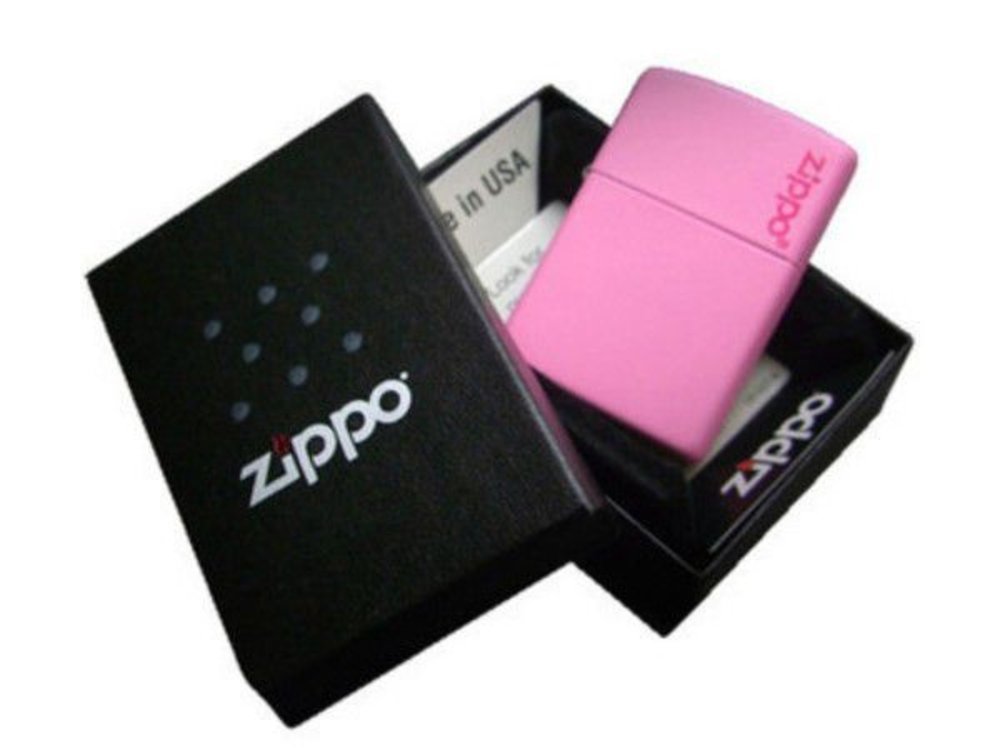 Zippo Pink Matte Lighter, w/ Logo, Windproof #238ZL