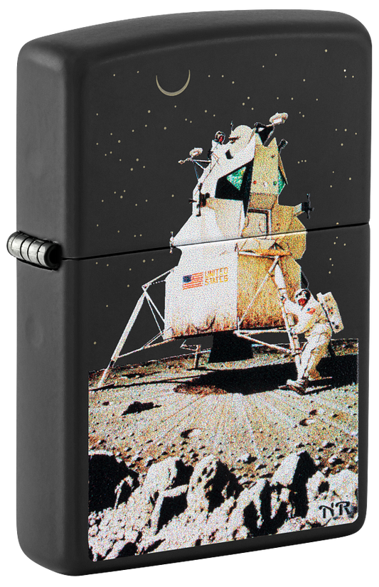 Zippo Norman Rockwell Mans First Step on the Moon Lighter #48699