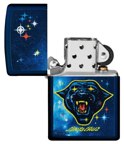 Zippo Santa Cruz Skateboards Panther, Navy Matte Finish Lighter #49613