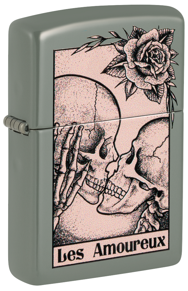 Zippo Skulls Kissing bes Amoureux Design, Sage Lighter #48594