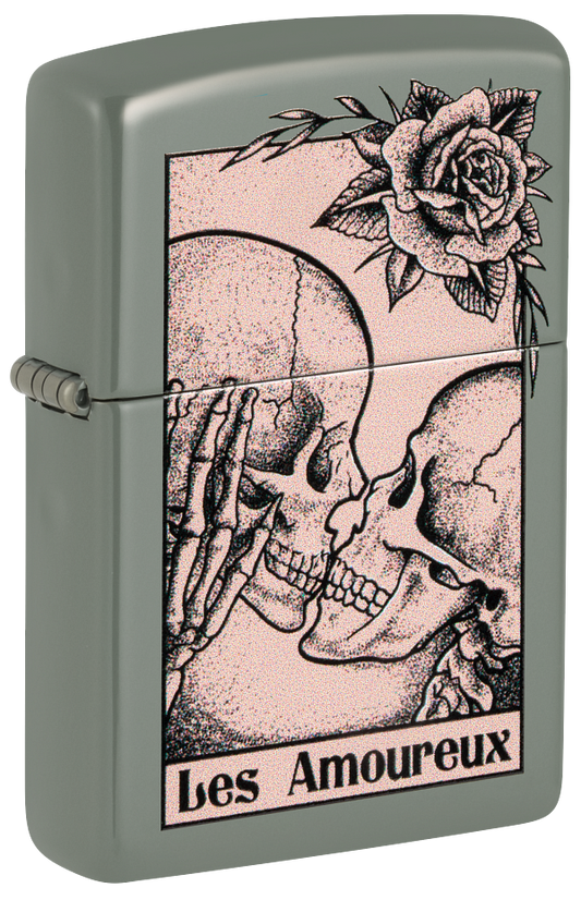 Zippo Skulls Kissing bes Amoureux Design, Sage Lighter #48594