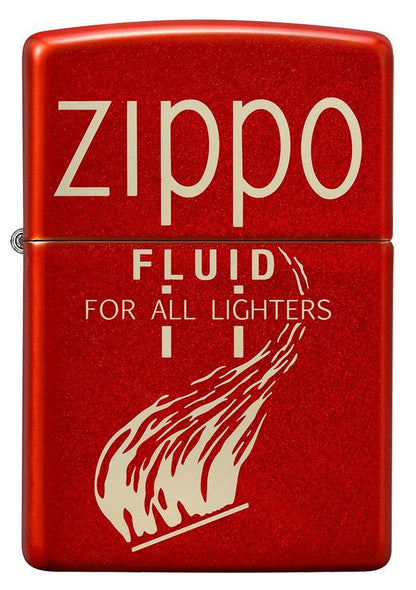 Zippo Retro Lighter Fluid Can Design, Metallic Red Lighter #49586