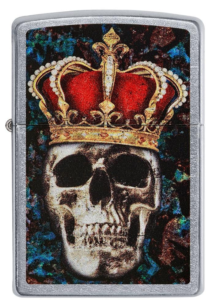 Zippo Skull King Design, Street Chrome Windproof Lighter #49666