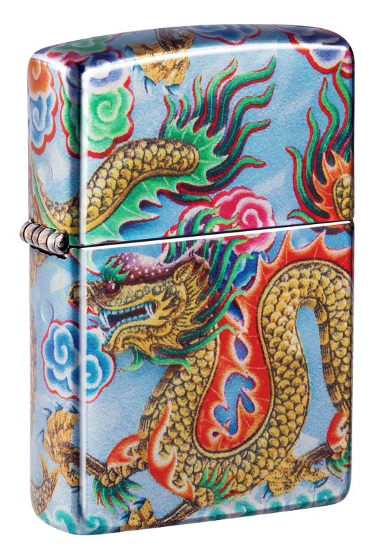 Zippo Asian Dragon 540 Tumbled Chrome Fusion Design Lighter #48575