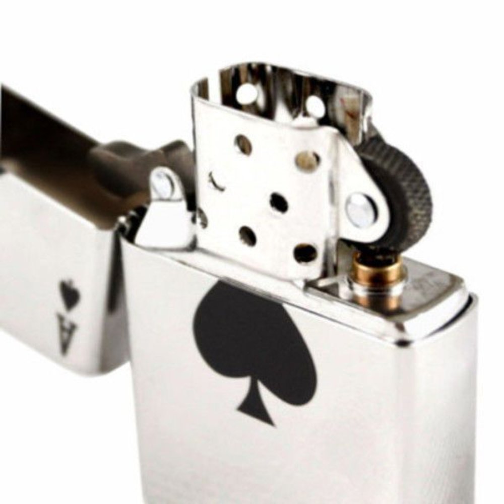 Zippo Lucky Ace Of Spades Card Casino Gambling, Genuine Windproof Lighter #24011