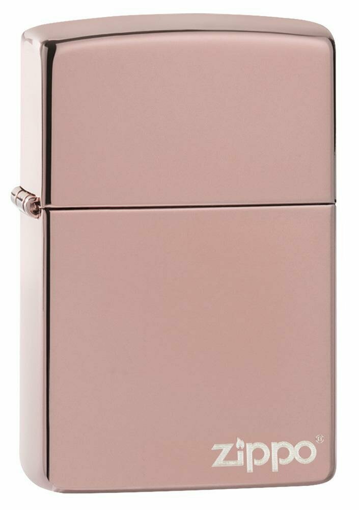 Zippo Classic High Polish Rose Gold Zippo Logo, Genuine Pocket Lighter #49190ZL