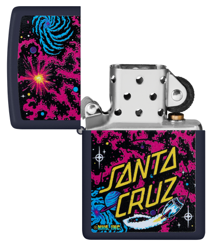 Zippo Santa Cruz Skateboards Space Design, Navy Matte Lighter #48414