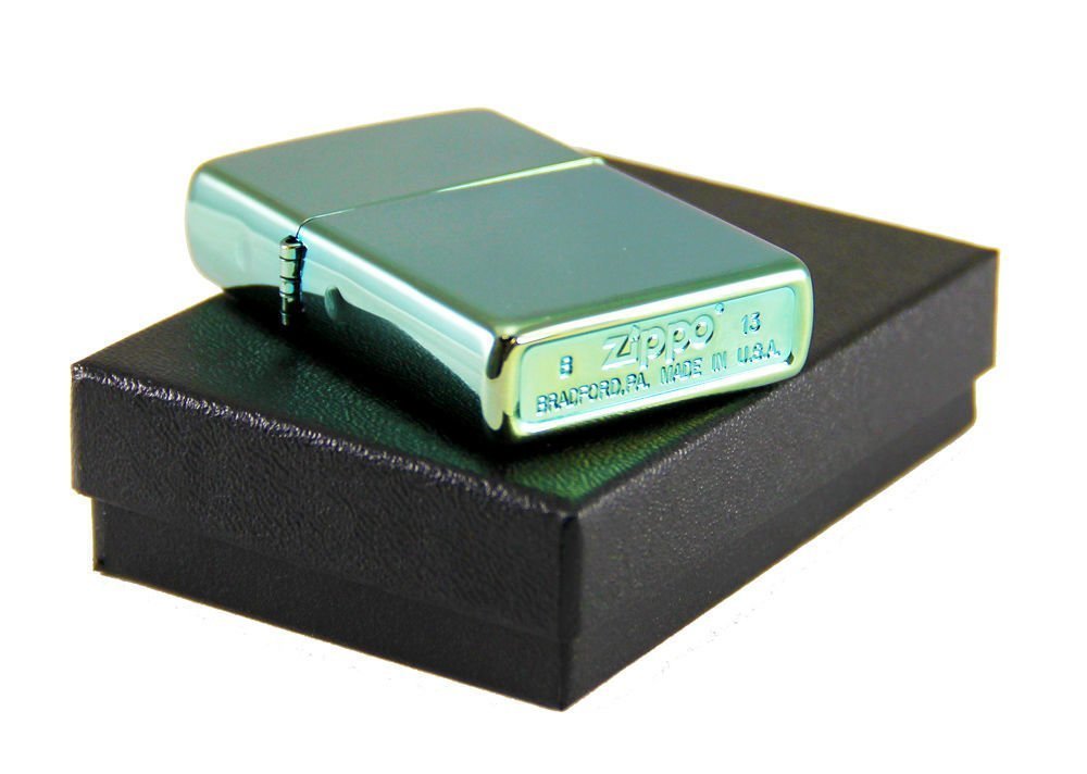 Zippo High Polish Green Chameleon, Green/Blue Finish, Windproof Lighter #28129