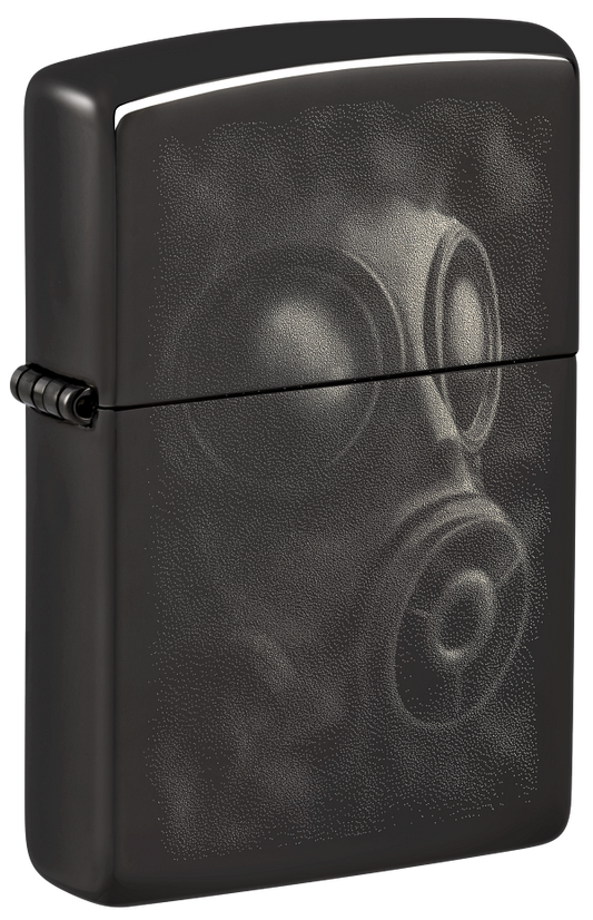 Zippo Gas Mask Design, High Polish Black Lighter #48588