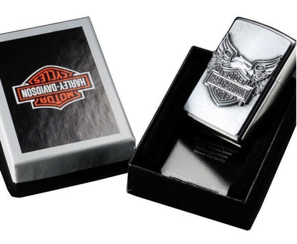 Zippo Iron Eagle Chrome Lighter, H-D Logo Emblem, Harley-Davidson #20230