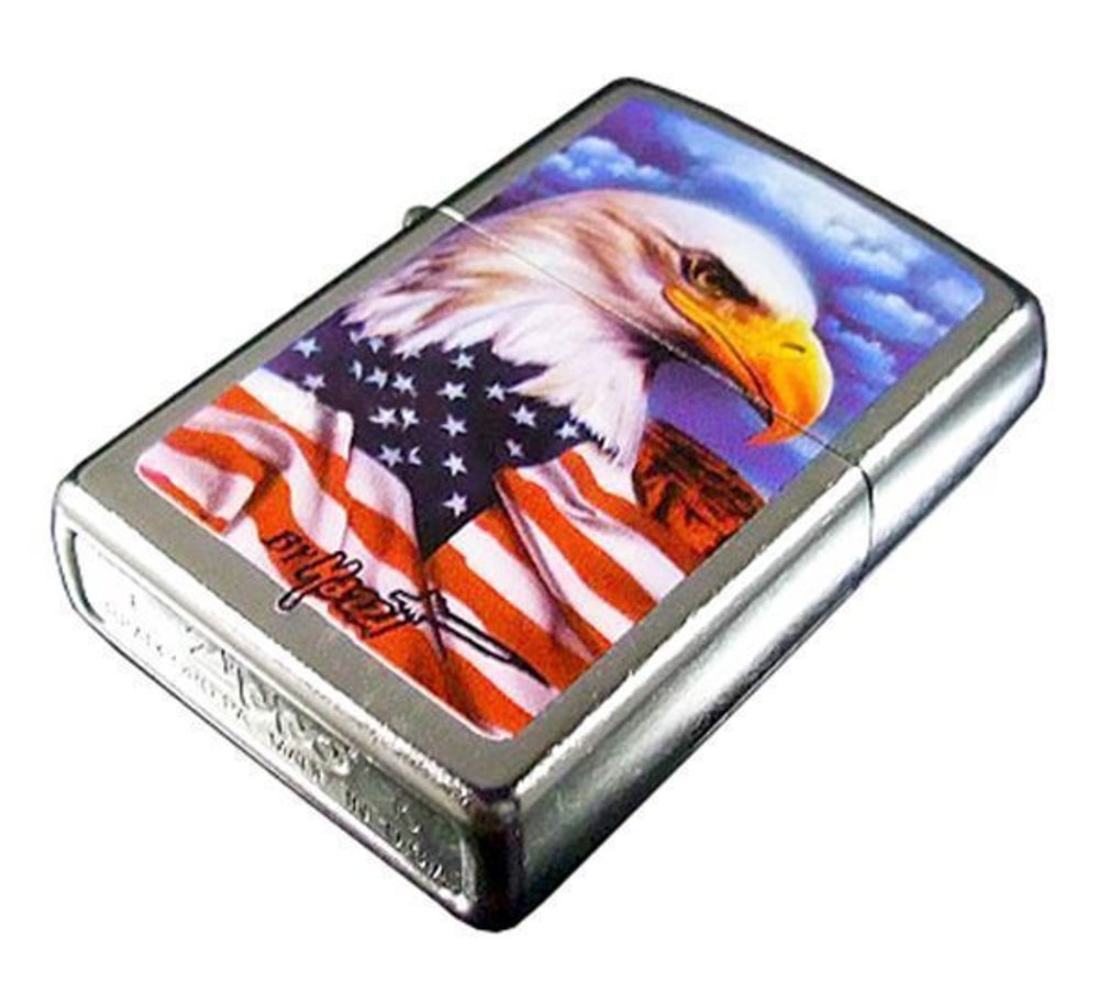 Zippo Lighter Claudio Mazzi, Freedom Watch, USA American Flag, w/Eagle #24764