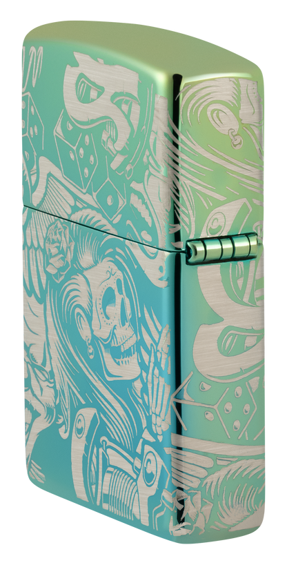 Zippo 540 Creative Tattoo Design, High Polish Teal Lighter #48410