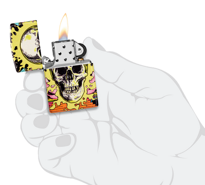 Zippo Glow in the Dark Green Skull 540 Color Design #48640