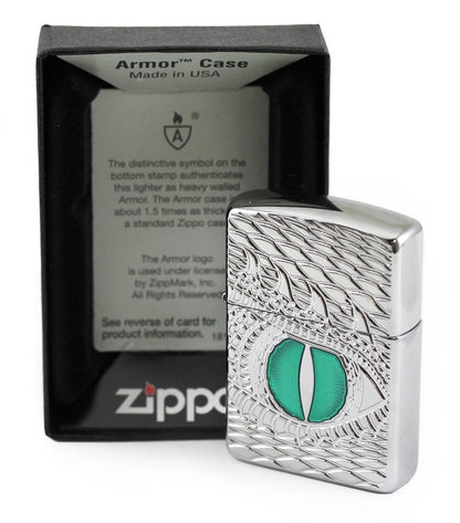 Zippo Dragon Eye Lighter, Armor, High Polish Chrome, Windproof #28807