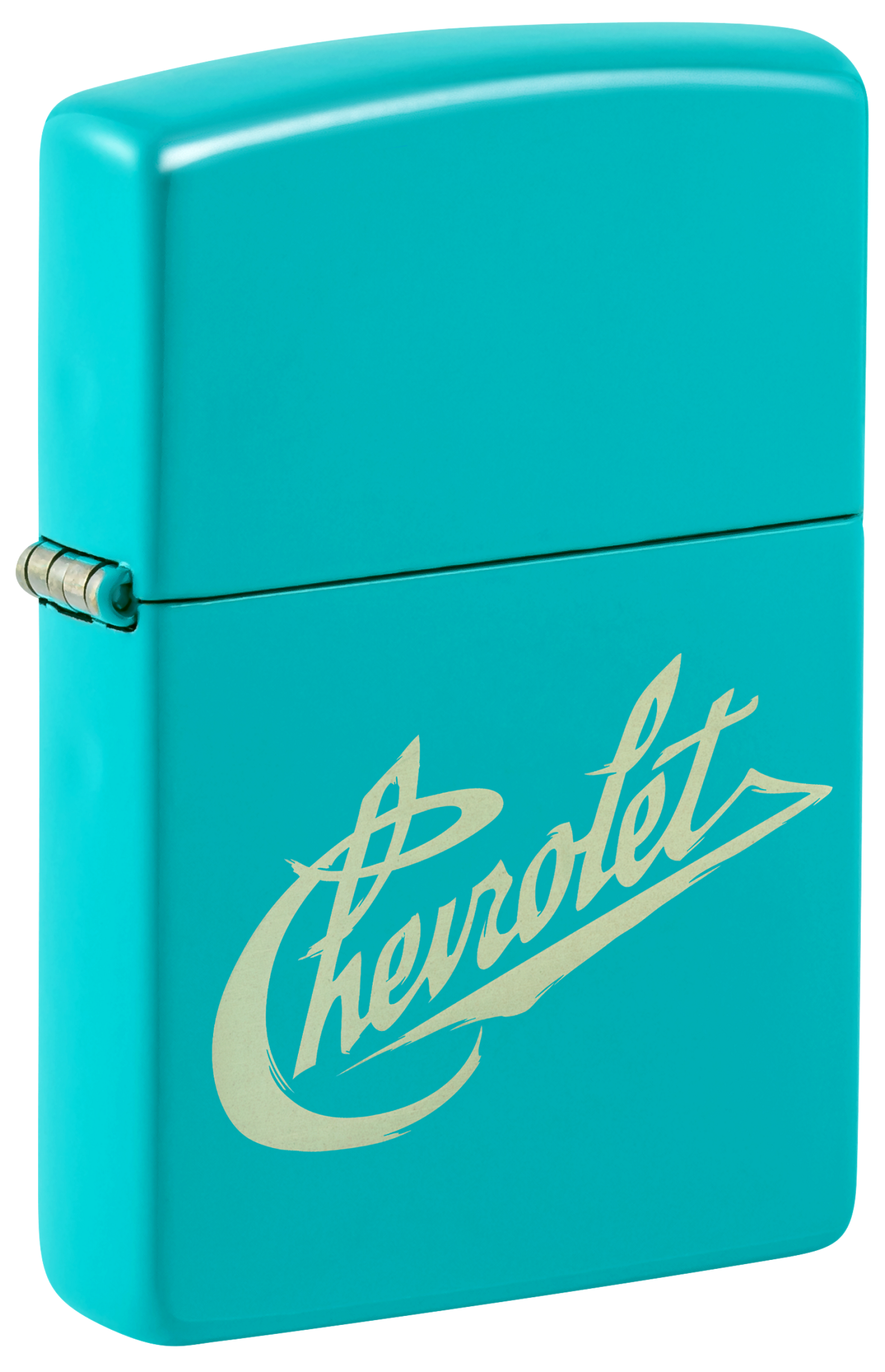 Zippo Chevrolet Flat Turquoise Design, Laser Engrave Lighter #48399