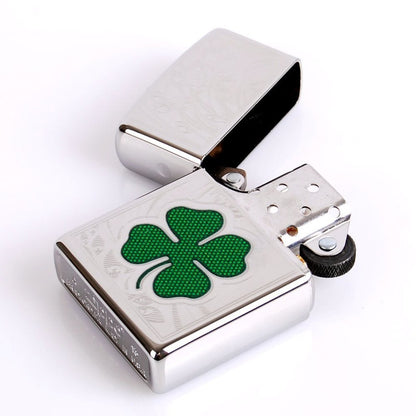 Zippo Shamrock 3D Lighter, High Polish Chrome, Clover, Windproof #24699