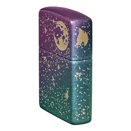 Zippo Starry Night Sky Design, Iridescent Finish, Windproof Lighter #49448