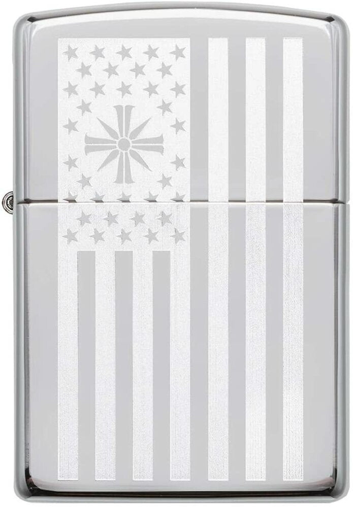 Zippo Far Cry 5 Flag Gaming High Polish Chrome Genuine Windproof Lighter #49245