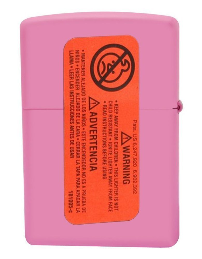 Zippo Pink Matte Lighter, w/ Logo, Windproof #238ZL