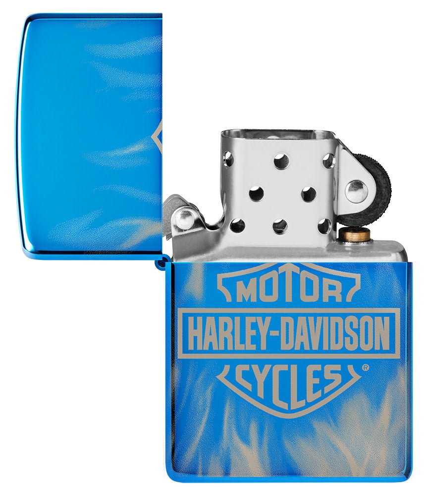 Zippo Harley Davidson Motorcycles, High Polish Blue Lighter #49469