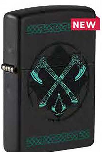 Zippo Ubisoft Assassins Creed Valhalla, Black Matte Windproof Lighter #49525