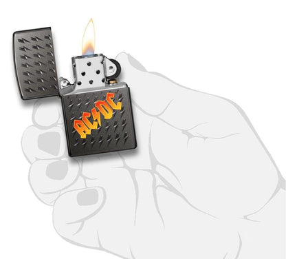 Zippo AC/DC Rock Band, Gray Glossy Finish, Genuine Windproof Lighter #49014