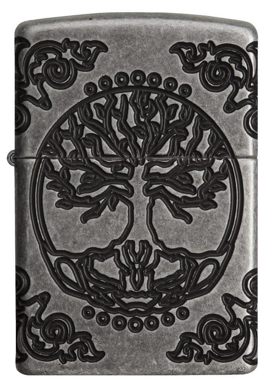 Zippo Armor Tree Of Life Lighter, Antique Silver Finish #29670