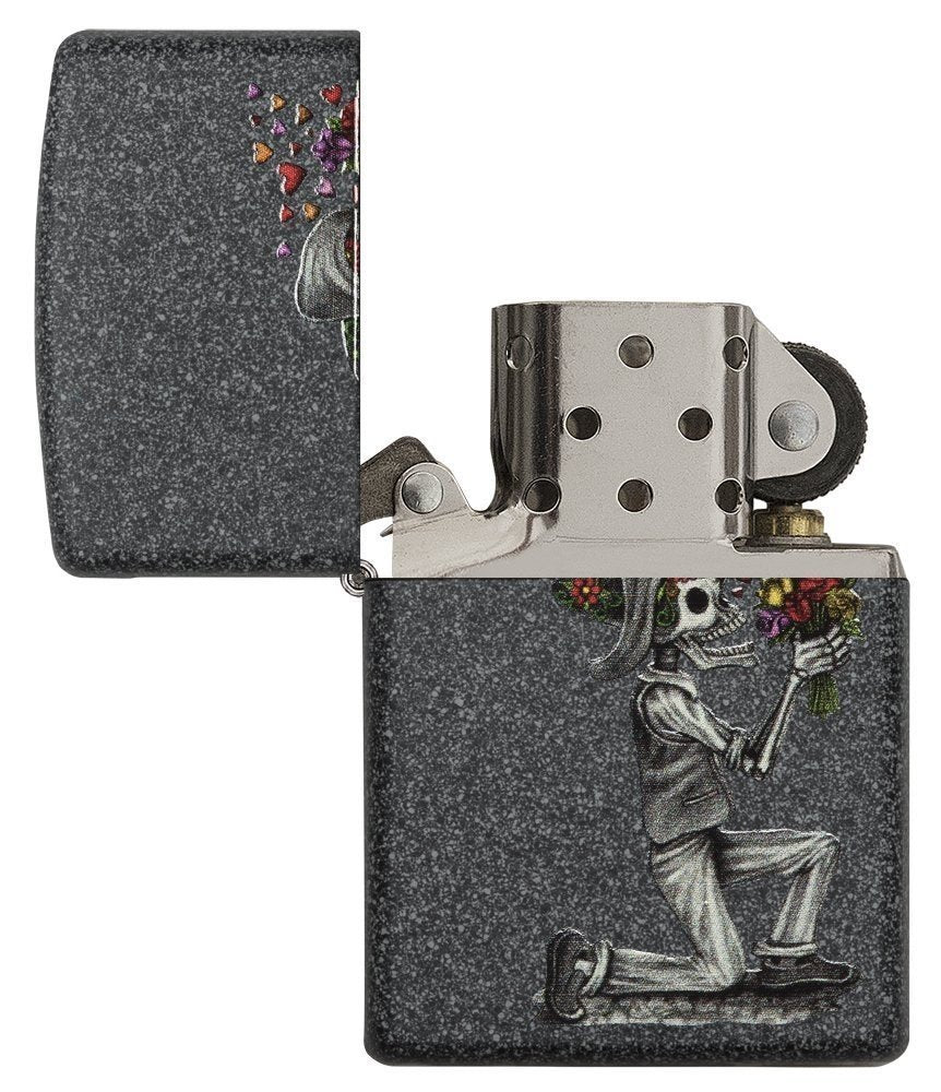 Zippo Day Of Dead Skulls Lighter Set, Iron Stone #28987