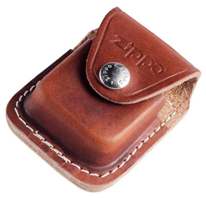 Zippo Metal Clip Brown Leather Pouch For Zippo Pocket Lighters #LPCB