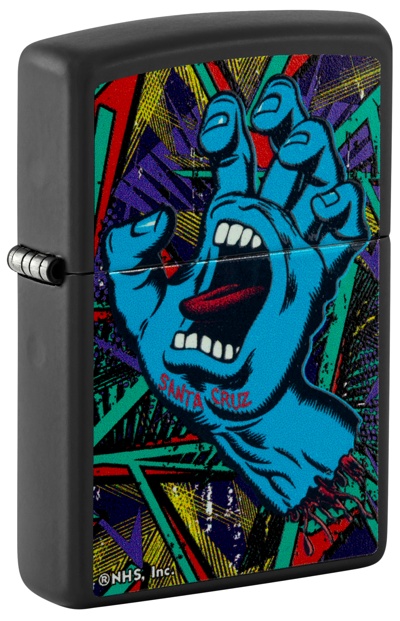 Zippo Black Light Santa Cruz Skateboards Logo, Black Matte Lighter #48415