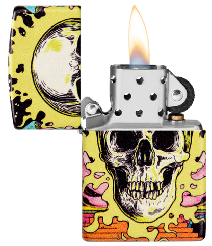 Zippo Glow in the Dark Green Skull 540 Color Design #48640