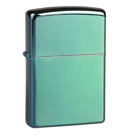 Zippo High Polish Green Chameleon, Green/Blue Finish, Windproof Lighter #28129