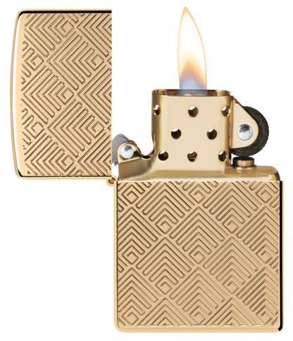 Zippo Deep Carve Engrave, High Polish Brass Armor Lighter #48570