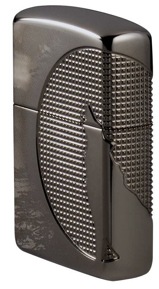 Zippo Wolf Design, Textured 360° Armor Black Ice Finish Windproof Lighter #49353