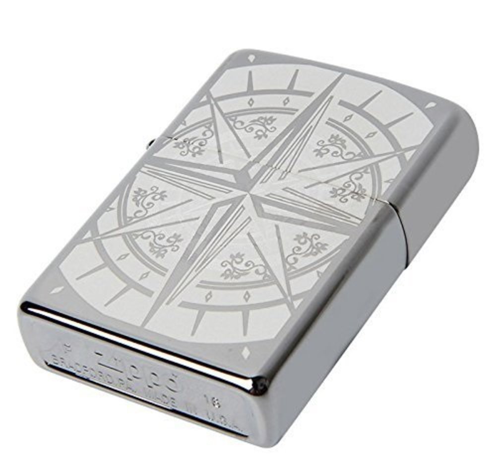 Zippo Exquisite Compass Lighter, Black Ice Finish, Windproof #29232