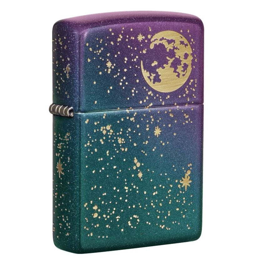 Zippo Starry Night Sky Design, Iridescent Finish, Windproof Lighter #49448