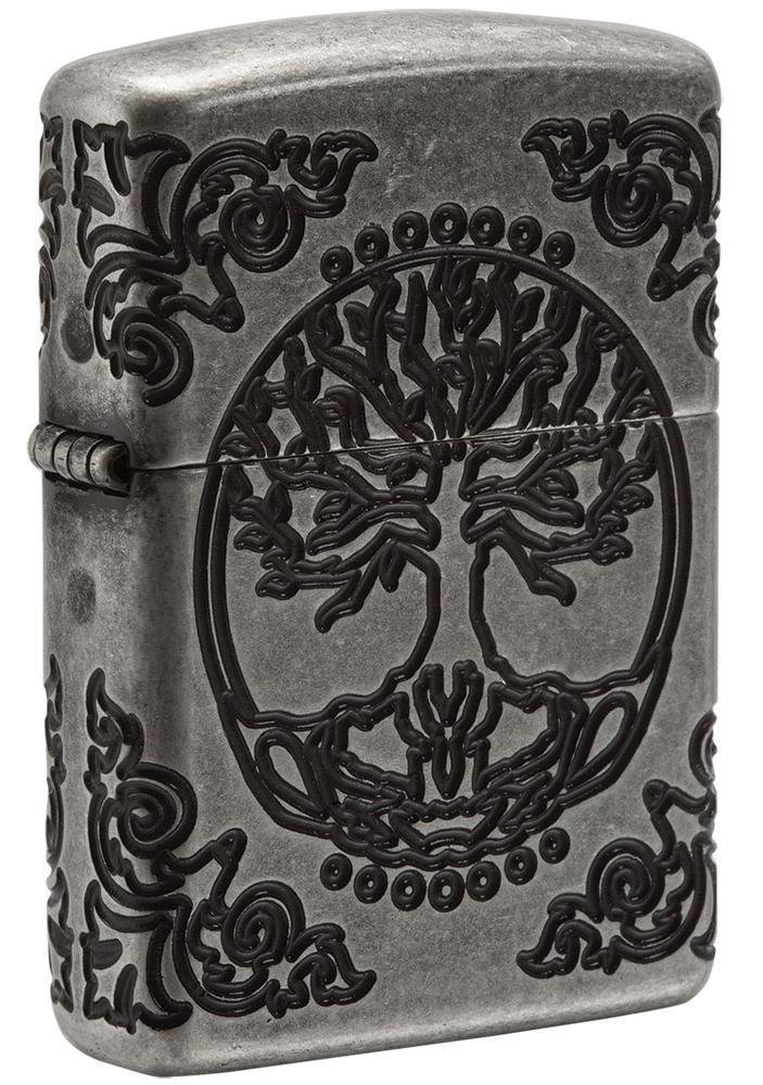 Zippo Armor Tree Of Life Lighter, Antique Silver Finish #29670