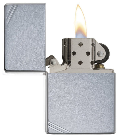 Zippo Vintage with Slashes Street Chrome Windproof Pocket Lighter #267