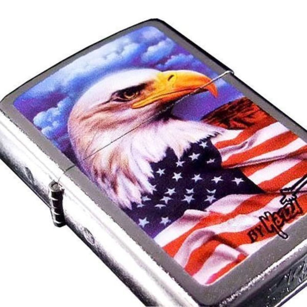 Zippo Lighter Claudio Mazzi, Freedom Watch, USA American Flag, w/Eagle #24764