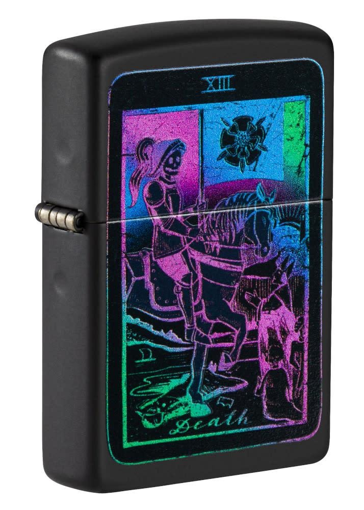 Zippo Knight on Horse Black Light Black Matte Windproof Lighter #49698