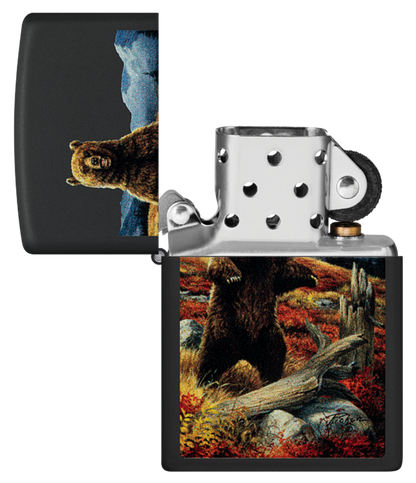 Zippo Linda Picken Bear Design, Black Matte Lighter #48597