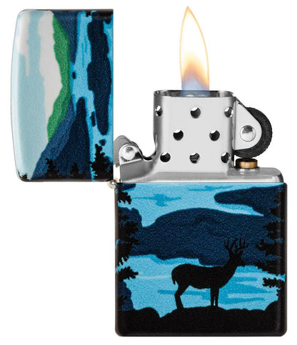 Zippo Deer Landscape 540° Design, Colorful Windproof Lighter #49483