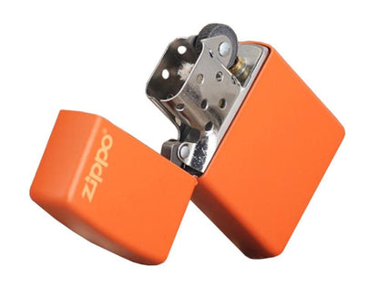 Zippo Orange Matte w/ Logo Lighter #231ZL