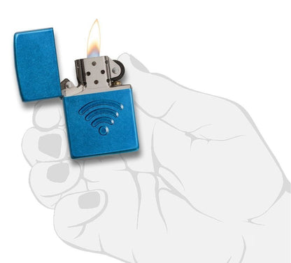 Zippo Wi-Fi Stamp Lighter, Cerulean #29716