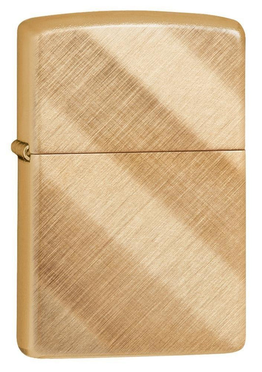 Zippo Diagonal Weave Brass, Gold-Flashed Insert, Windproof Lighter #29675