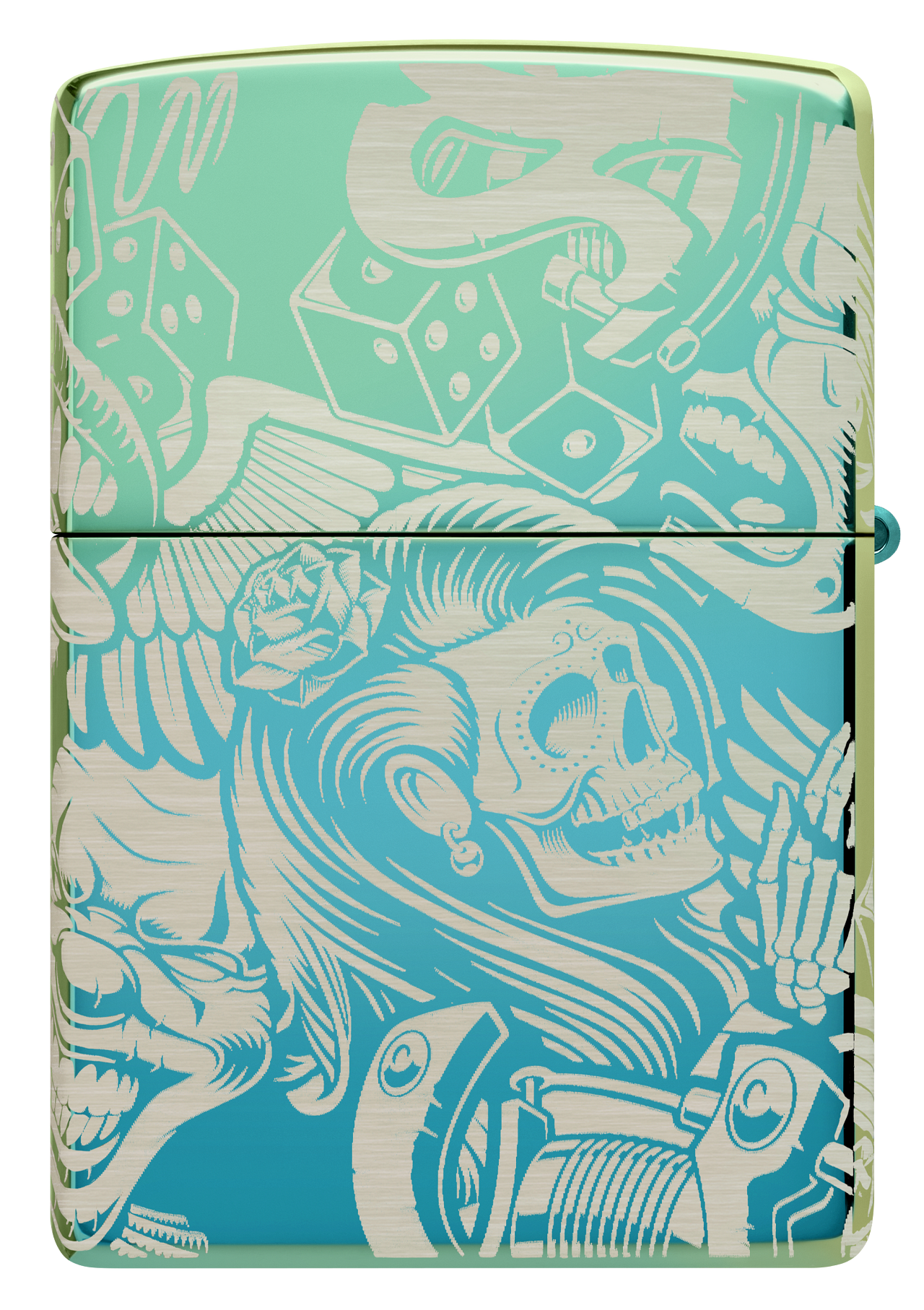 Zippo 540 Creative Tattoo Design, High Polish Teal Lighter #48410