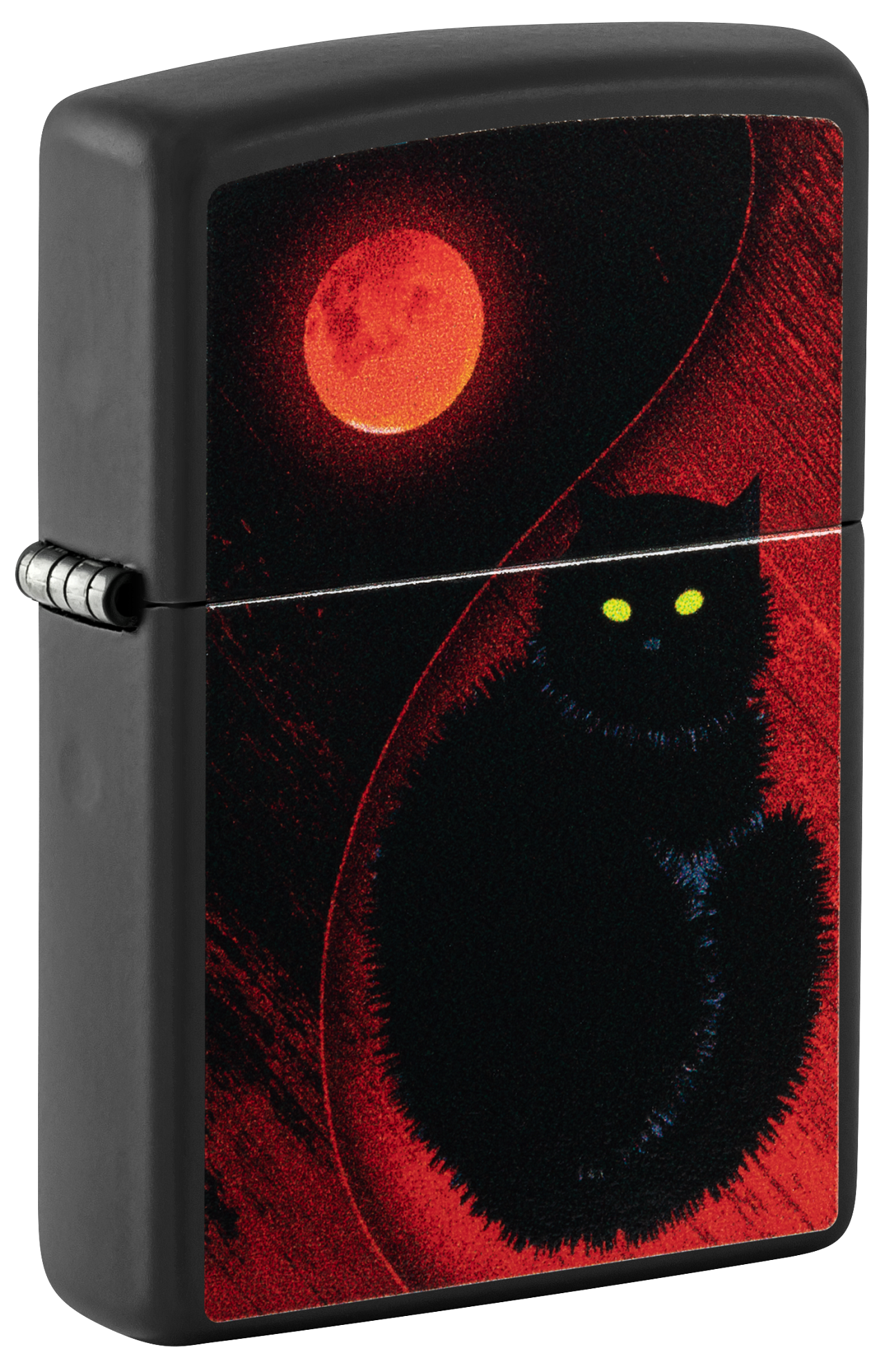 Zippo Black Cat Bad Luck, Black Matte Finish Lighter #