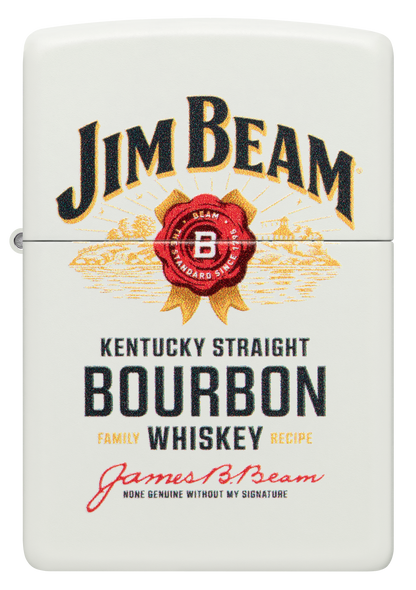 Zippo Jim Beam Bourbon Whiskey, White Matte Lighter #48317