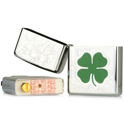 Zippo Shamrock 3D Lighter, High Polish Chrome, Clover, Windproof #24699