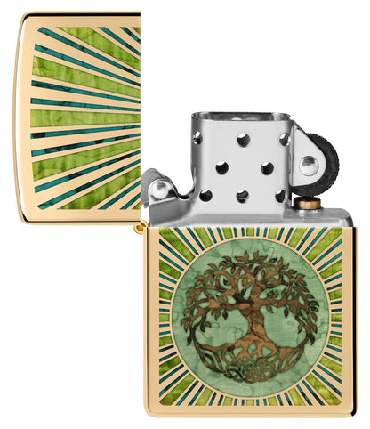 Zippo Tree of Life, High Polish Brass Fusion Lighter #48391